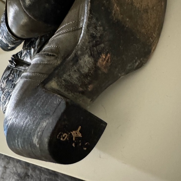 Old Gringo Minisora Leather Blue Floral Pointed Toe Western Boots - Picture 7 of 10